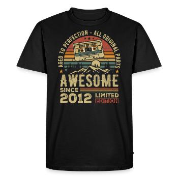 Vintage Birthday Gift 2012 | Born in 2012 - Men's Premium Organic T-Shirt - black - Front - Nico (187cm)