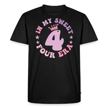 In My Sweet Four Era 4th Birthday Groovy Retro 4th - Men's Premium Organic T-Shirt - black - Front - Nico (187cm)