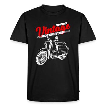 Schwalbe Moped Mokick Cult 70s Oldschool - Men's Premium Organic T-Shirt - black - Front - Nico (187cm)