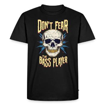 Don't Fear the Bass Player Bassit Skull Basshead - Men's Premium Organic T-Shirt - black - Front - Nico (187cm)