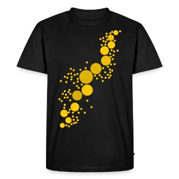 Diagonal Bubbles - Gold / Yellow - Men's Premium Organic T-Shirt - black - Front - Nico (187cm)