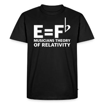Théorie de la relativité des musiciens | Dictons amusants - T-shirt Premium bio Homme - noir - Devant - Nico (187cm)