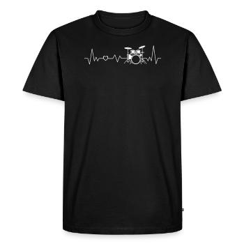 Drums Drummer Heartbeat Musician Drummer - Men's Premium Organic T-Shirt - black - Front - Nico (187cm)