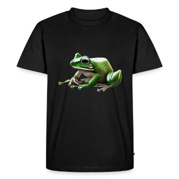 Rain Frog Water Drop Frog - T-shirt Premium bio Homme - noir - Devant - Nico (187cm)