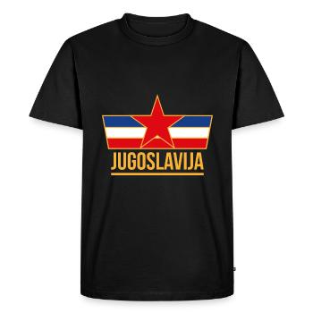 Yugoslavijo Flag Star Balkan Yougoslavie SFRJ - T-shirt Premium bio Homme - noir - Devant - Nico (187cm)