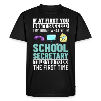 School secretary School Secretary Office staff Office - Men's Premium Organic T-Shirt - black - Front - Nico (187cm)