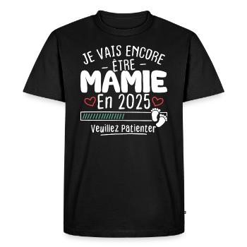 Je Vais Encore être Mamie En 2025 - T-shirt Premium bio Homme - noir - Devant - Nico (187cm)