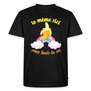idée Cadeau EVJF Future Mariée Humour Zizi - T-shirt Premium bio Homme - noir - Devant - Nico (187cm)