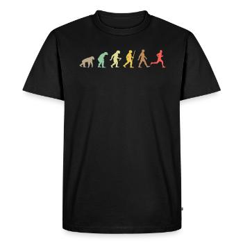 Run Retro Running Evolution Funny Runner Marathon - Men's Premium Organic T-Shirt - black - Front - Nico (187cm)
