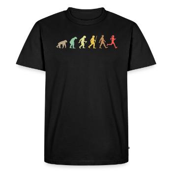 Run Retro Running Evolution Funny Runner Marathon - Men's Premium Organic T-Shirt - black - Front - Nico (187cm)