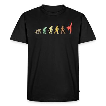Vintage Taekwondo Retro Martial Arts Evolution - T-shirt Premium bio Homme - noir - Devant - Nico (187cm)