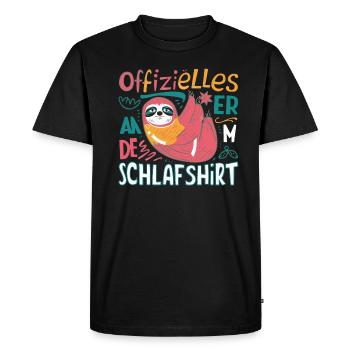 Sleep Shirt Sloth Funny Saying Pijama Funny - Men's Premium Organic T-Shirt - black - Front - Nico (187cm)