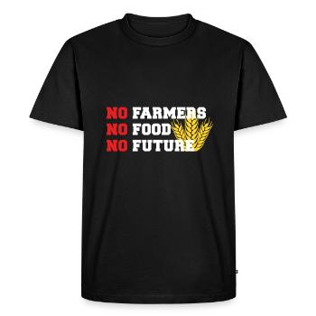 No Farmers No Food No Future - Men's Premium Organic T-Shirt - black - Front - Nico (187cm)
