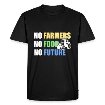 No Farmers No Food No Future - Farmer Saying - Men's Premium Organic T-Shirt - black - Front - Nico (187cm)