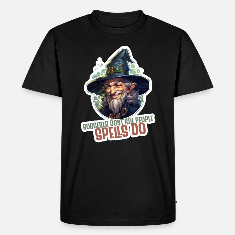 Magier oder Zauberer mit Rollenspielslogan - Männer Premium Bio T-Shirt - undefined