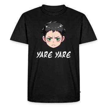 Annoyed Anime Emoji Yare Yare - Anime Shirt - Men's Premium Organic T-Shirt - black - Front - Nico (187cm)