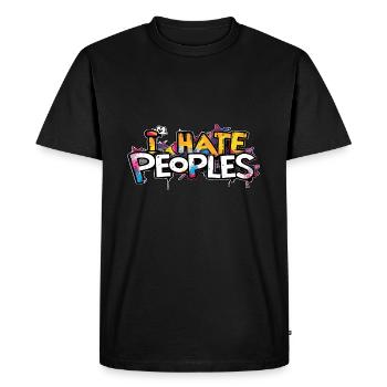 Je déteste les gens - T-shirt Premium bio Homme - noir - Devant - Nico (187cm)