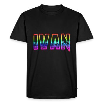 Ivan RS Rainbow - Men's Premium Organic T-Shirt - black - Front - Nico (187cm)