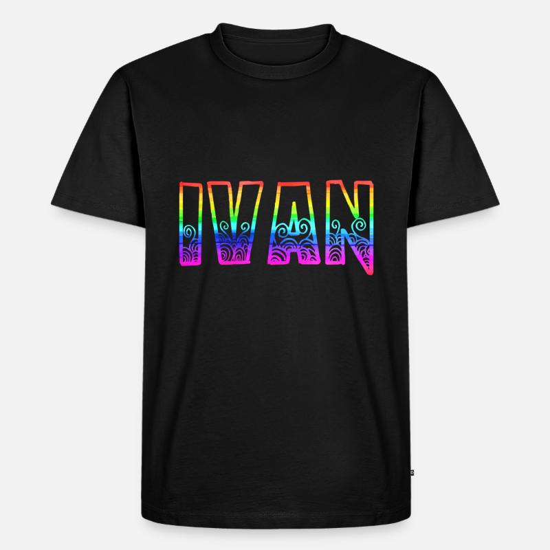 ivan rs regenbogen - Männer Premium Bio T-Shirt - Schwarz