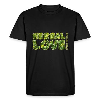 Moutarde d’amour à base de plantes - T-shirt Premium bio Homme - noir - Devant - Nico (187cm)