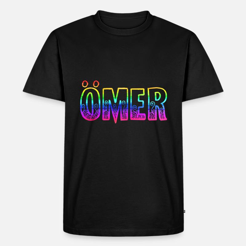 ömer rs regenbogen - Männer Premium Bio T-Shirt - Schwarz