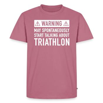 Idée Cadeau drôle Triathlon - T-shirt Premium bio Homme - mauve - Devant - Nico (187cm)