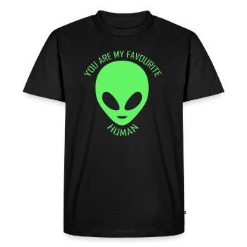 Alien. Love Aliens. You are my favourite human. - Men's Premium Organic T-Shirt - black - Front - Nico (187cm)