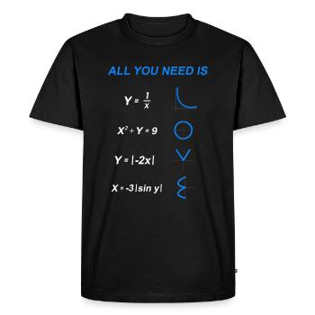Math Love Motif Design Wedding Teacher Gift - Men's Premium Organic T-Shirt - black - Front - Nico (187cm)