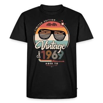 Vintage since 1969 - T-shirt Premium bio Homme - noir - Devant - Nico (187cm)