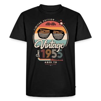 Vintage since 1955 - T-shirt Premium bio Homme - noir - Devant - Nico (187cm)