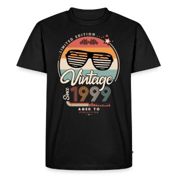 Vintage since 1999 - T-shirt Premium bio Homme - noir - Devant - Nico (187cm)