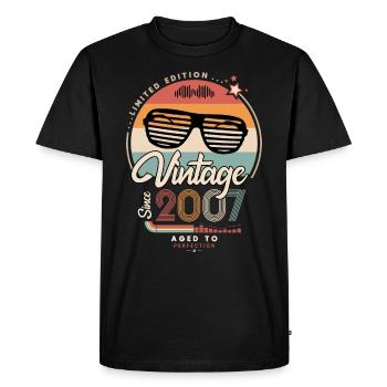 Vintage since 2007 - T-shirt Premium bio Homme - noir - Devant - Nico (187cm)
