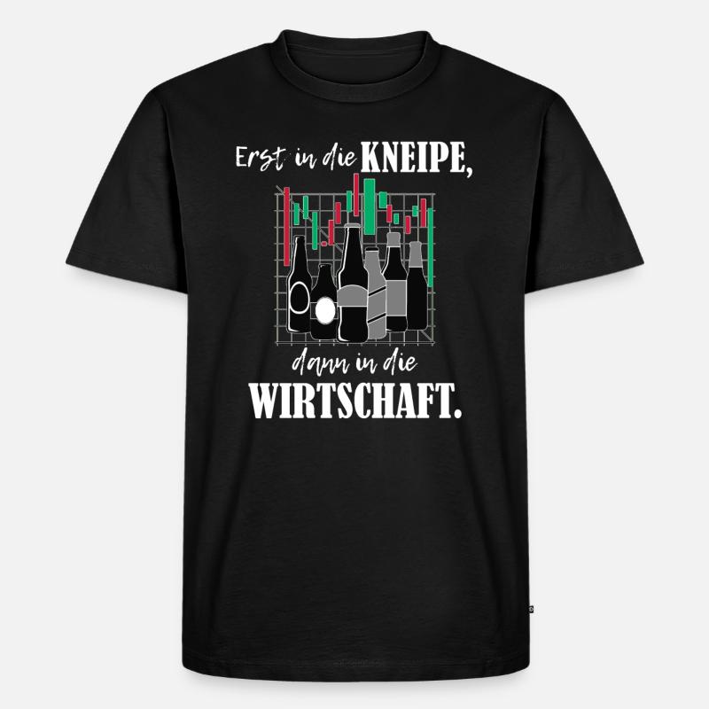 Erst Kneipe, dann Wirtschaft BWL-Studium - Männer Premium Bio T-Shirt - Schwarz
