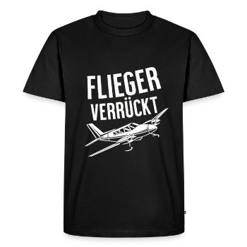 Airplane Tshirt Men's Helicopter Pilot Airplane - Men's Premium Organic T-Shirt - black - Front - Nico (187cm)