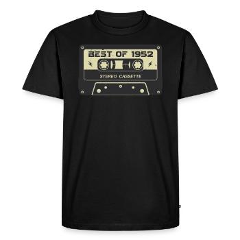 Cassette rétro 1952 vintage 1952 anniversaire 1952 - T-shirt Premium bio Homme - noir - Devant - Nico (187cm)