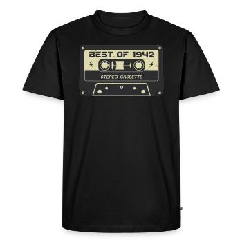 Cassette rétro 1942 vintage 1942 anniversaire 1942 - T-shirt Premium bio Homme - noir - Devant - Nico (187cm)