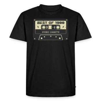 Cassette rétro 1988 vintage 1988 anniversaire 1988 - T-shirt Premium bio Homme - noir - Devant - Nico (187cm)
