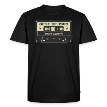 Retro cassette tape 1983 vintage 1983 birthday 1983 - Men's Premium Organic T-Shirt - black - Front - Nico (187cm)