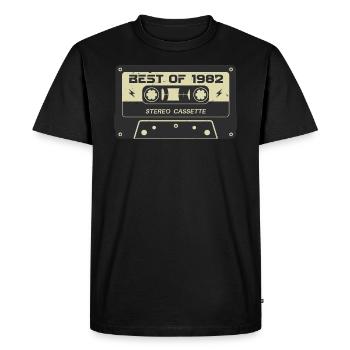 Cassette rétro 1982 vintage 1982 anniversaire 1982 - T-shirt Premium bio Homme - noir - Devant - Nico (187cm)