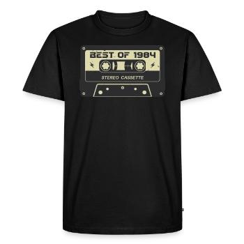 Cassette rétro 1984 vintage 1984 anniversaire 1984 - T-shirt Premium bio Homme - noir - Devant - Nico (187cm)