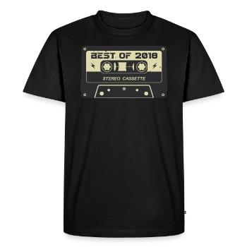 Cassette rétro 2018 millésime 2018 anniversaire 2018 - T-shirt Premium bio Homme - noir - Devant - Nico (187cm)
