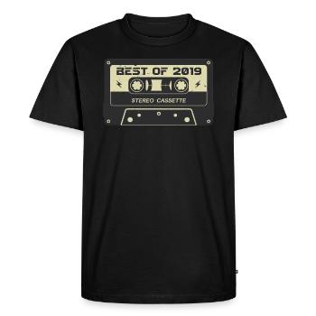 Retro cassette 2019 vintage 2019 birthday 2019 - Men's Premium Organic T-Shirt - black - Front - Nico (187cm)