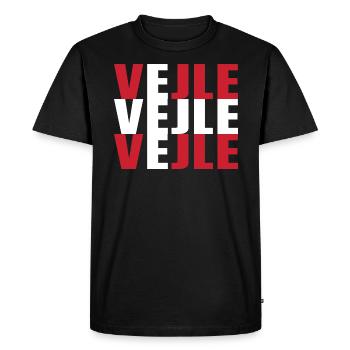 Vejle Denmark Flag - Men's Premium Organic T-Shirt - black - Front - Nico (187cm)