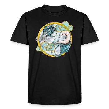 Dragon et nuages - T-shirt Premium bio Homme - noir - Devant - Nico (187cm)
