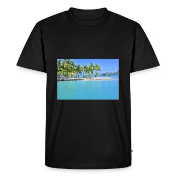 Bora Bora lagoon - Men's Premium Organic T-Shirt - black - Front - Nico (187cm)
