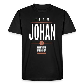 Johan Lifetime Member - Men's Premium Organic T-Shirt - black - Front - Nico (187cm)