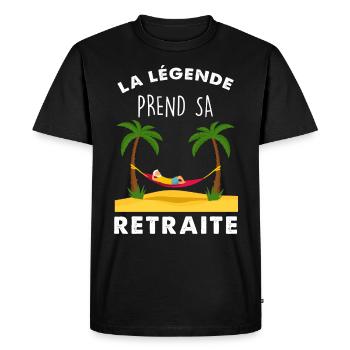 Retraité retraite idée cadeau départ en retraite - T-shirt Premium bio Homme - noir - Devant - Nico (187cm)