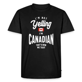 Je ne crie pas Je suis Canadian Funny Canadian Pride - T-shirt Premium bio Homme - noir - Devant - Nico (187cm)