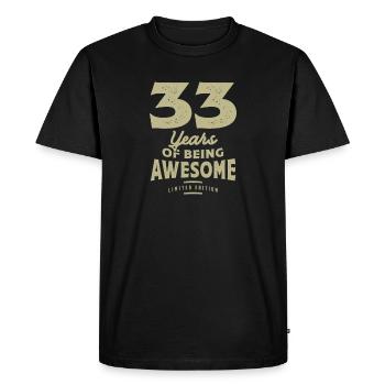 33 Years Of Being Awesome 33rd Birthday - Men's Premium Organic T-Shirt - black - Front - Nico (187cm)
