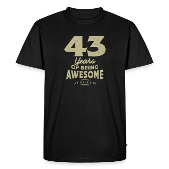 43 Years Of Being Awesome 43rd Birthday - Men's Premium Organic T-Shirt - black - Front - Nico (187cm)